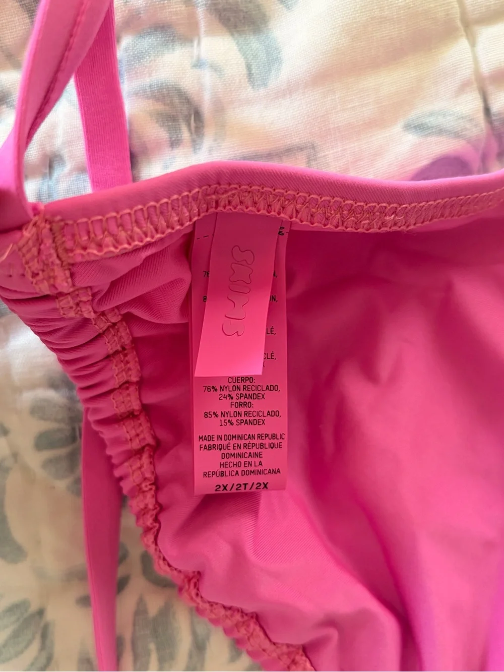 SKIMS Hot Pink Triangle Bikini Top